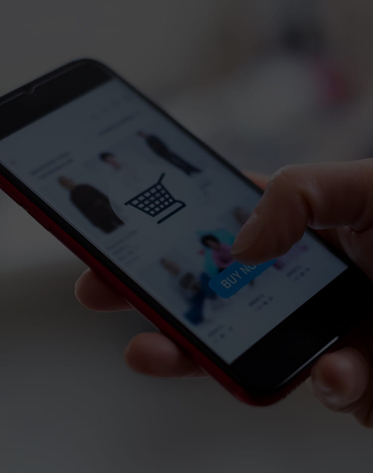 A person searching for an item on a store app on their phone.