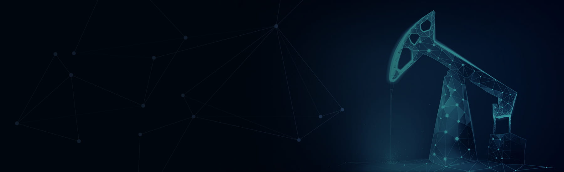 Oil rig made of glowing dots, desktop hero.