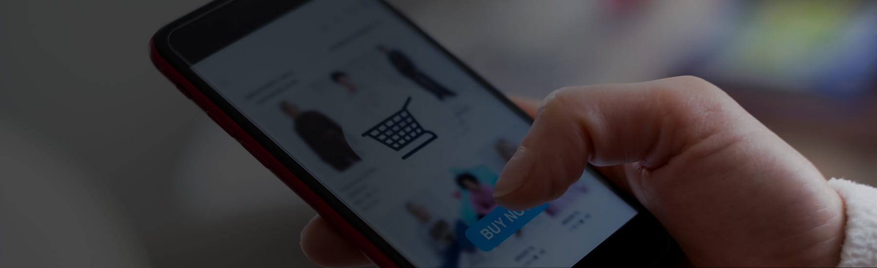 A person searching for an item on a store app on their phone.